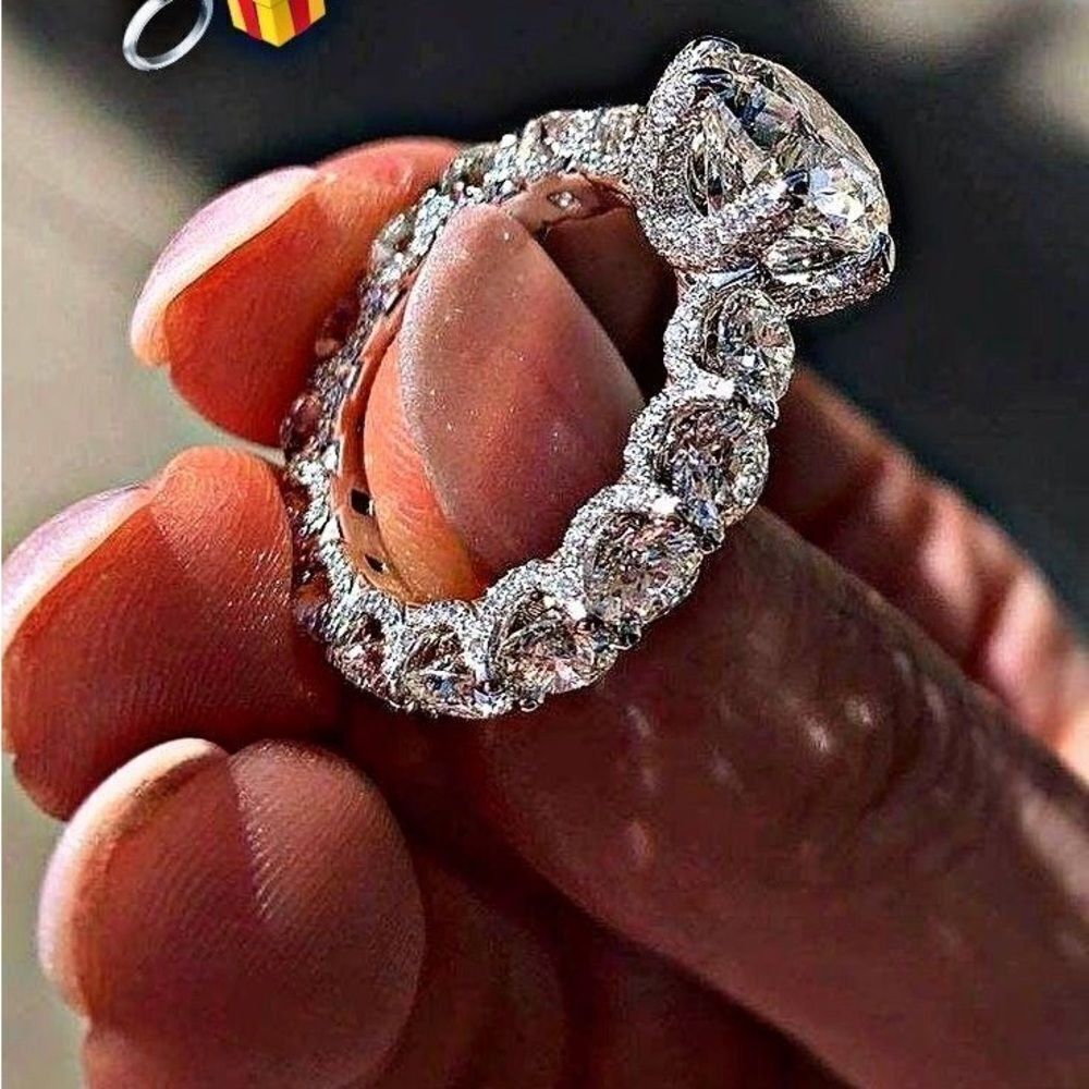 Silver Zirconium Eternity Ring-Sparkling Elegance - Picture 6 of 11